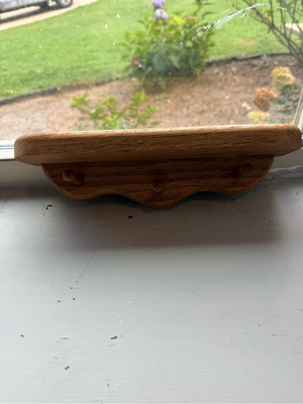 Wooden Wall Shelf Rack in Brown - Unbranded